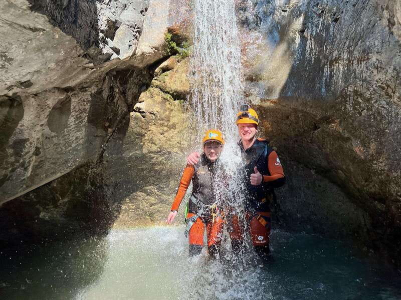 Banff: Beginner Canyoning Half-Day Tour - The final waterfall rappel and optional hiking route