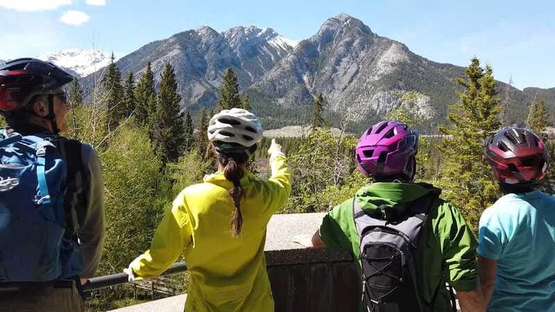 Banff: Bow River E-Bike Tour and Sundance Canyon Hike - Mountain views from the forest route