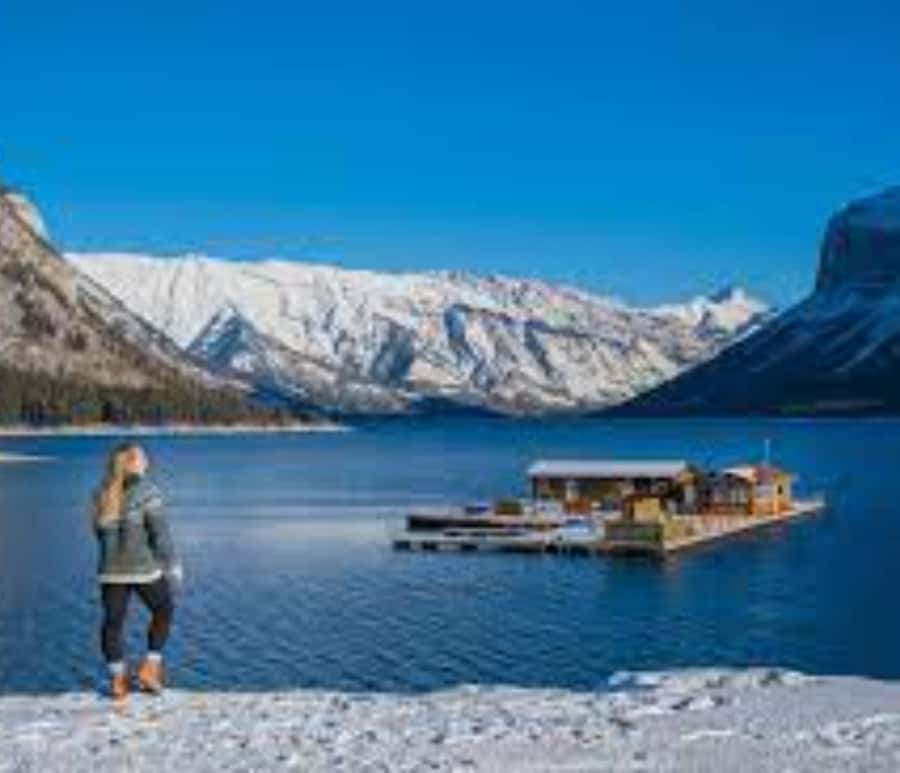 Banff: Gondola, Hot Springs, Bow falls & Three lakes tour - Lake Louise, the first major view