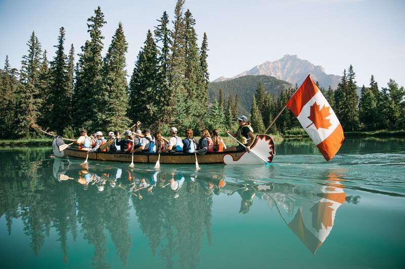 Banff National Park: Big Canoe River Explorer Tour - Paddling upstream beneath the Rockies