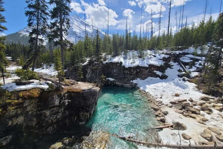 Calgary: Radium Hot Springs & Marble Canyon Day Trip - Banff Main Street and mountain views