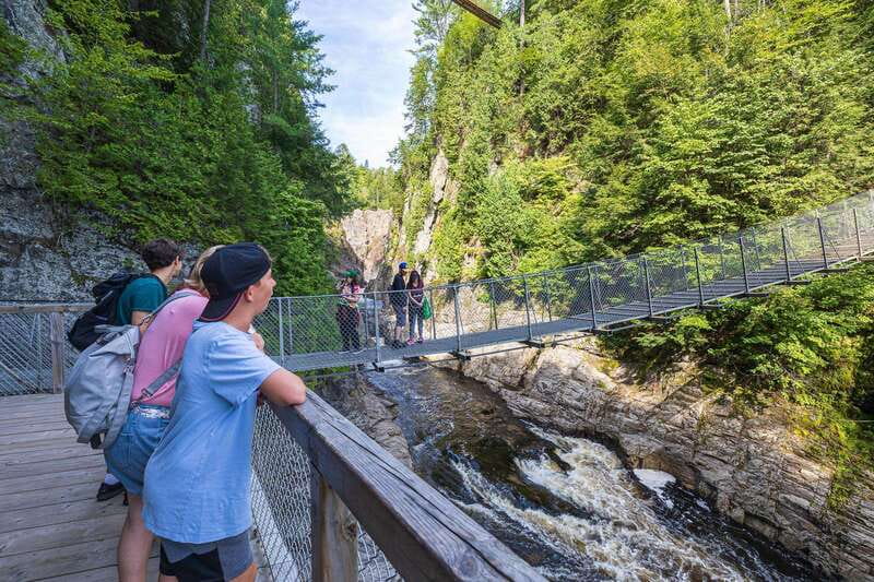 Canyon Sainte Anne: Air Canyon Ride with Park Entry - The waterfall, rock, and forest views