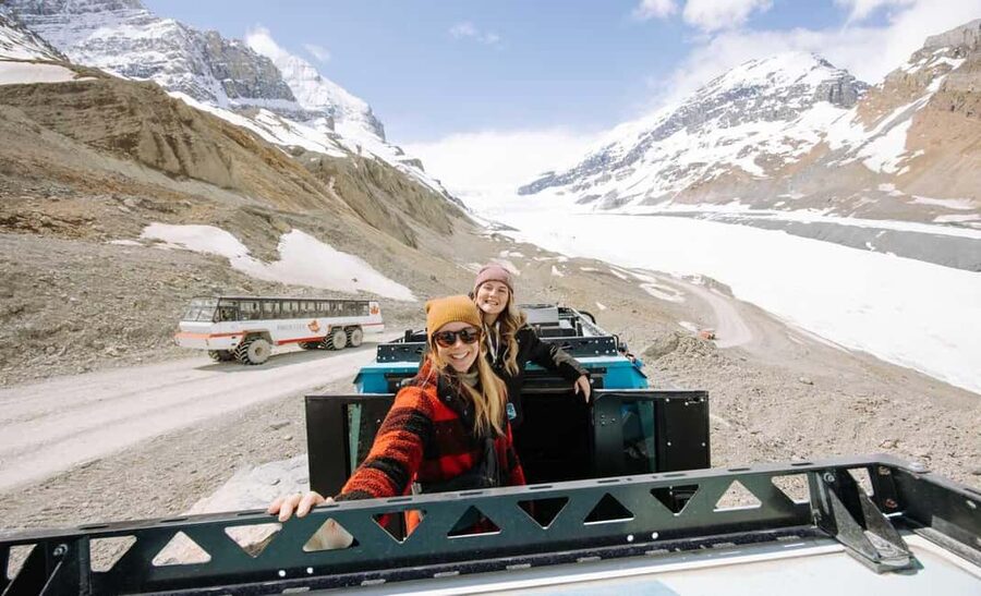 Columbia Icefield: Ice Odyssey Glacier Experience - Trying mountaineering gear on the ice