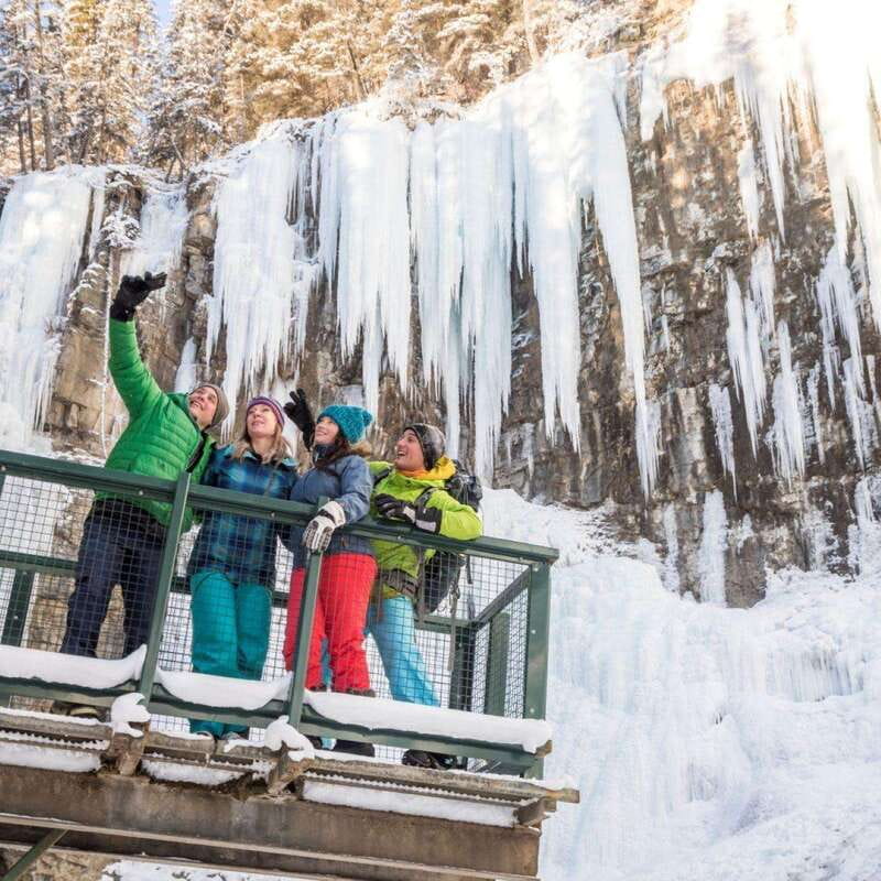 From Banff: Johnston Canyon Guided Icewalk - Twin Falls, Stella Falls, and the climb toward Upper Falls