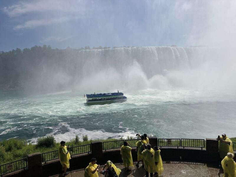 From Niagara Falls Canada Tour Boat, Lunch, Journey, Skylon - Journey Behind the Falls and the sound of falling water