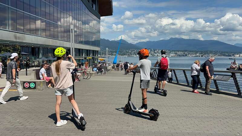 Great Vancouver EUC & E-scooters loop tour - Convention Center and the North Shore view