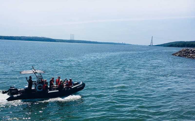 Guided cruise to discover Orleans Island and Quebec City - Seeing Montmorency Falls from below