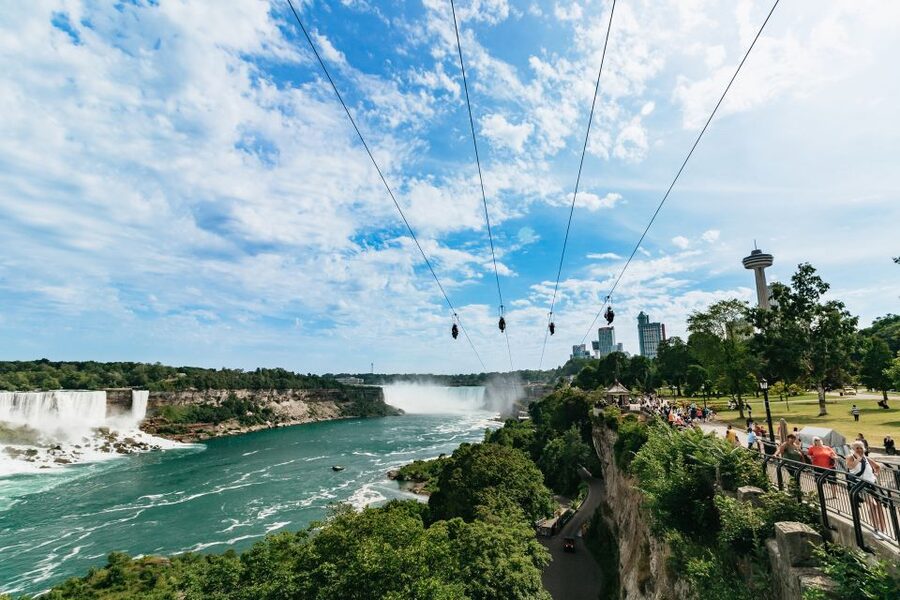Niagara Falls, Canada: Zipline to The Falls - The landing deck and photo opportunity