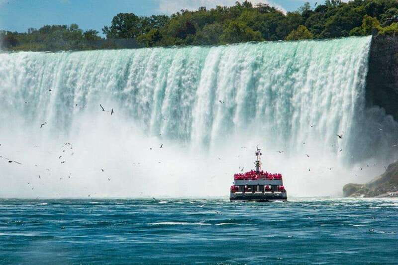 Niagara Falls Tour from Niagara Falls, Canada - Hornblower Niagara Cruises and the first wall of spray
