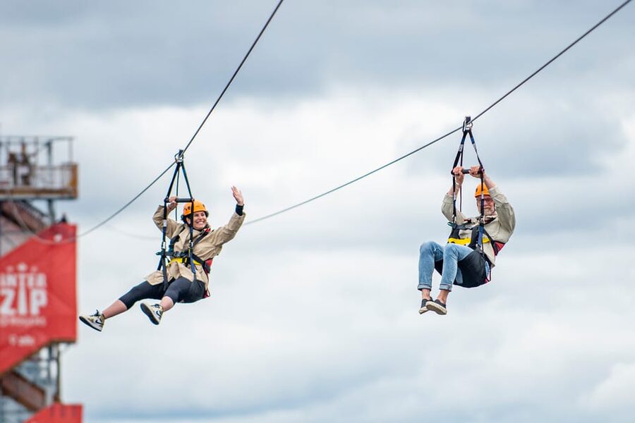 Ottawa: River Zipline Adventure - The nine-floor climb before takeoff