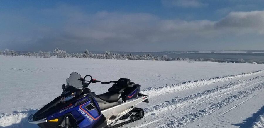 Quebec City: Guided Snowmobile Tour - Woods, open straights, and winter views