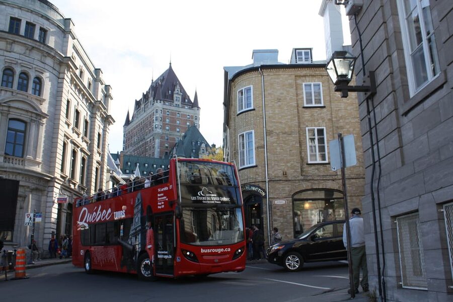 Quebec City: Hop-on Hop-off Open-Top Double Decker Bus Tour - The convention center and Observatoire de la Capitale