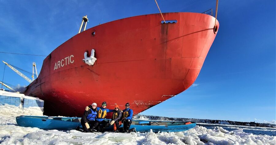 Quebec City: Ice Canoeing with Hot Chocolate & Sauna - Crossing the Ice With Crampons