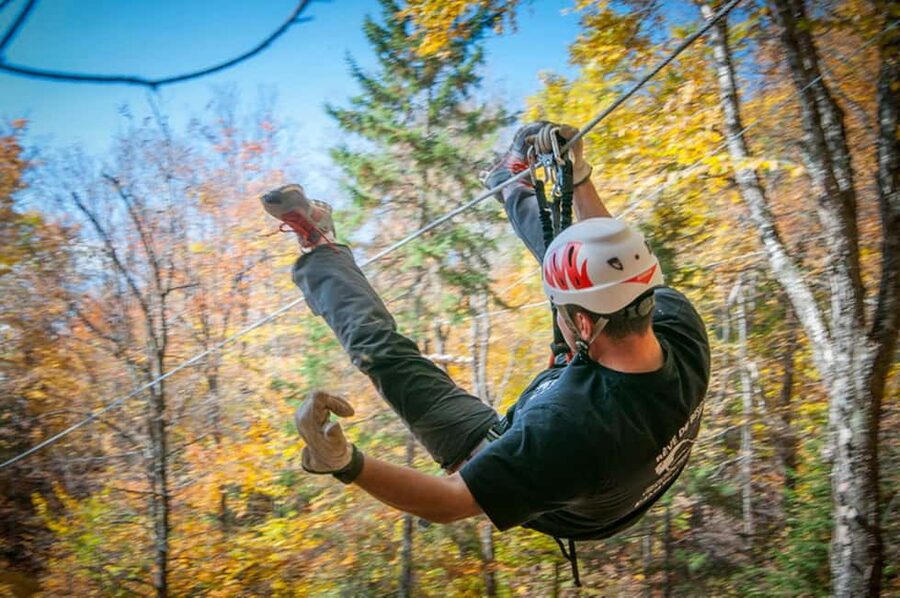 River Ziplines - Nature Tours - Flying over the Laurentian forest