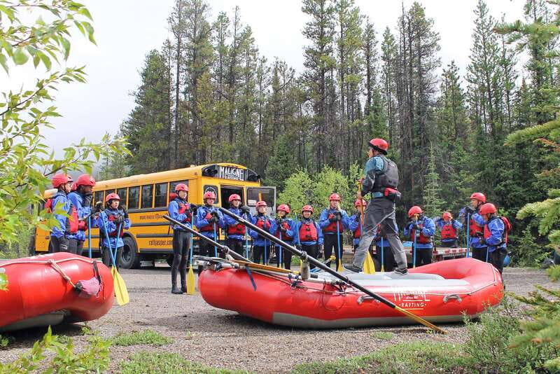 Sunwapta Challenge Whitewater Rafting in Jasper - Getting dressed for a cold, wet river
