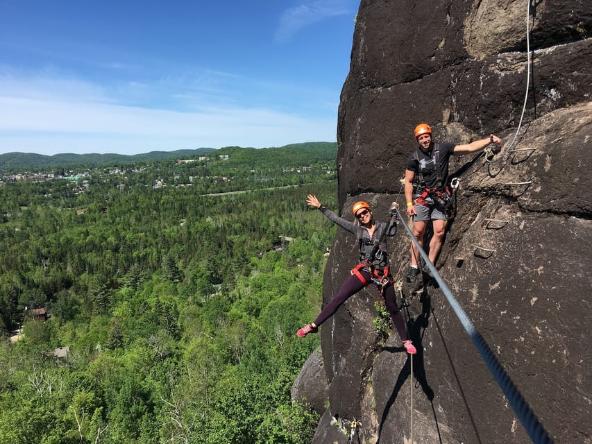 Tyroparc: Via Ferrata and Hiking in the Laurentians - Learning the cable system before the ascent
